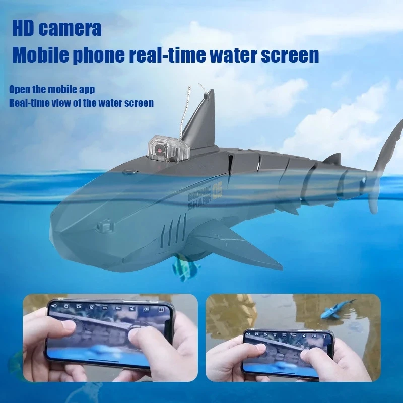 APP RC Shark Robot Toy With Camera HD Wif Fpv Electric Waterproof Animals Submarine Fish Machine Simulation Toys for children