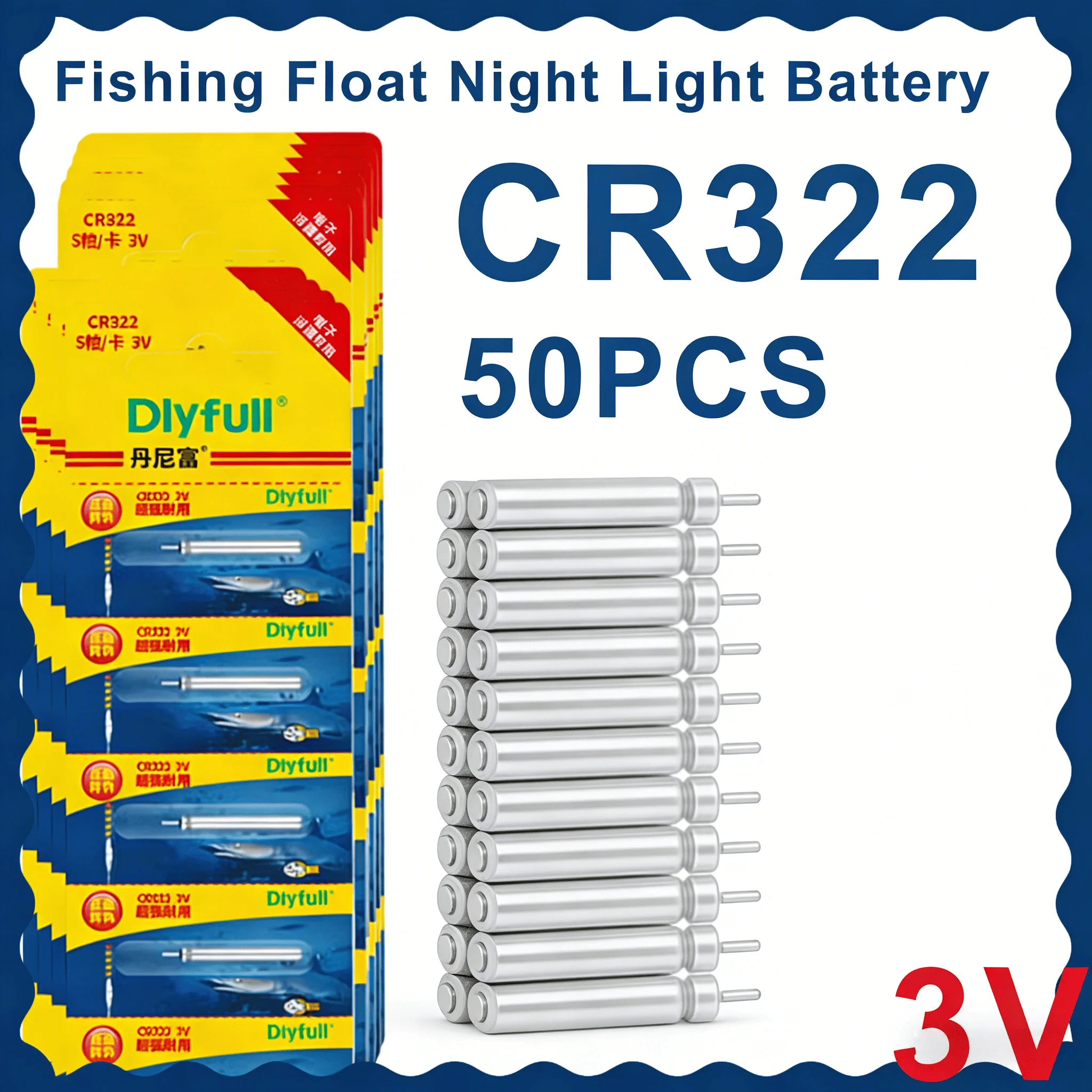 Hotsale 5-50PCS CR322 Luminous Battery Fishing Float Night Fishing Accessories Tackles Electronic Floats Batteries CR322