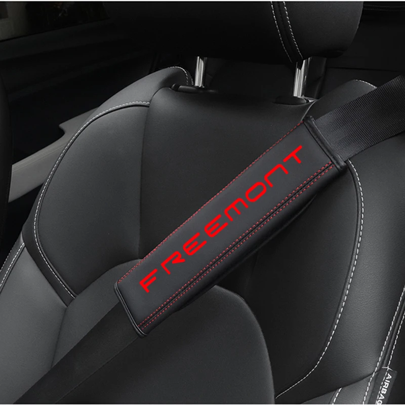 For FIAT FREEMONT Logo Car Auto Accessories Top leather material automotive seat belt cover shoulder protector