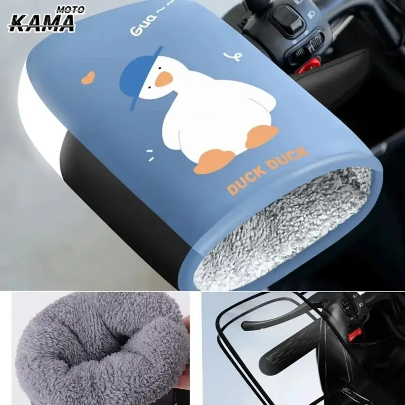 Motorcycle Winter Handlebar Muffs Protective Motorcycle Scooter Thick Warm Grip Handle Bar Muff Rainproof Warmer Cartoon Gloves