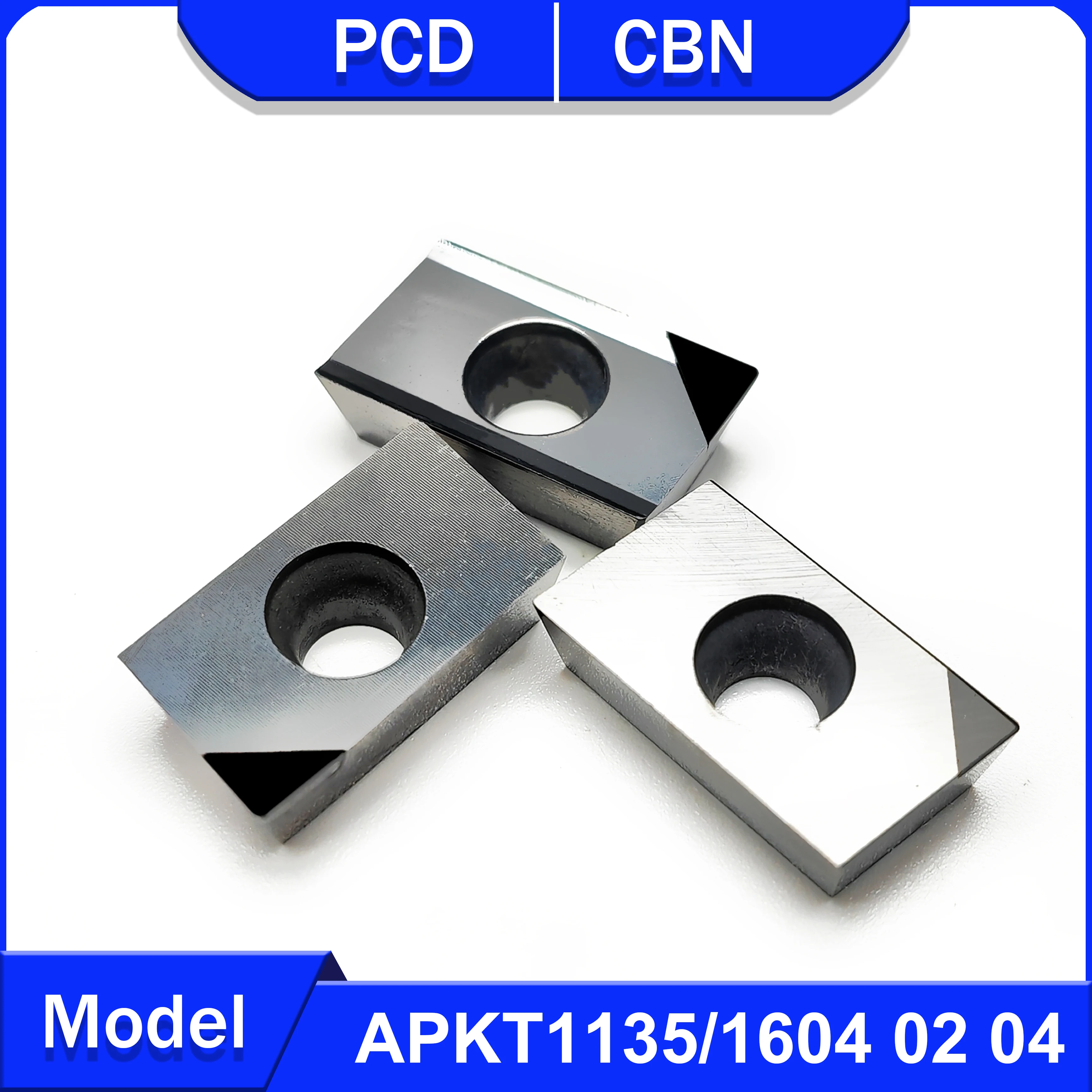 PCD tool APKT113502 APKT113504 APKT160402 APKT160404 for copper and aluminum CBN tools machining hard steel cast iron APKT