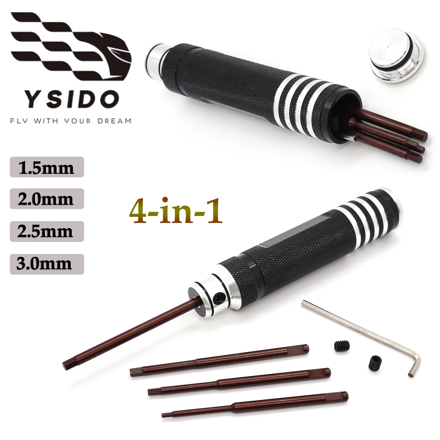 4PC Hex Screw Driver Screwdriver Set 1.5mm 2.0mm 2.5mm 3.0mm Hexagon Tool For FPV Racing Drone Heli Airplanes Cars Boat RC Parts