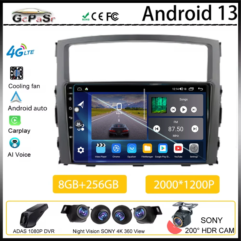 

Android Auto For Mitsubishi Pajero 2006 - 2014 Multimedia Car Player Autoradio GPS Video Navigation 5G Wifi No 2Din DVD Stereo