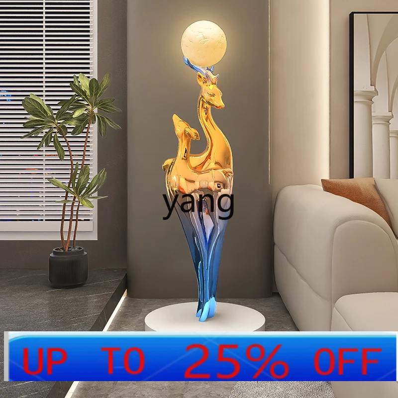 

CX large living room floor-to-ceiling ornaments, decorative TV cabinet, sculpture next to the sofa