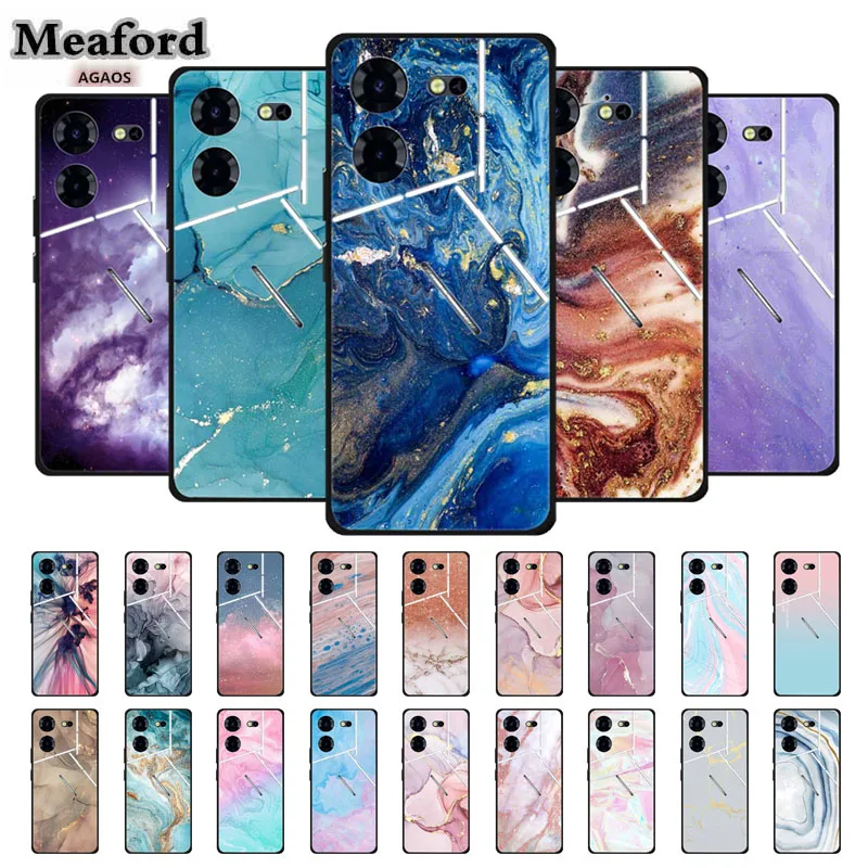 For Tecno Pova 4 5 Case Marble Soft Silicone Back Cover Phone Case for Tecno Pova 5 4 pro Bumper Coque Shockproof Pova 5 4 Funda