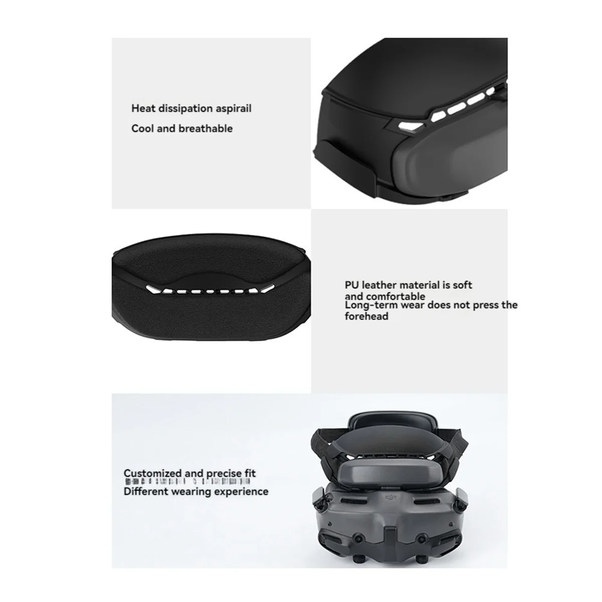 

ABKM VR Kit for DJI Goggles 3 Flying Glasses Forehead Headrest Mask for Avata 2 Crossover Accessories