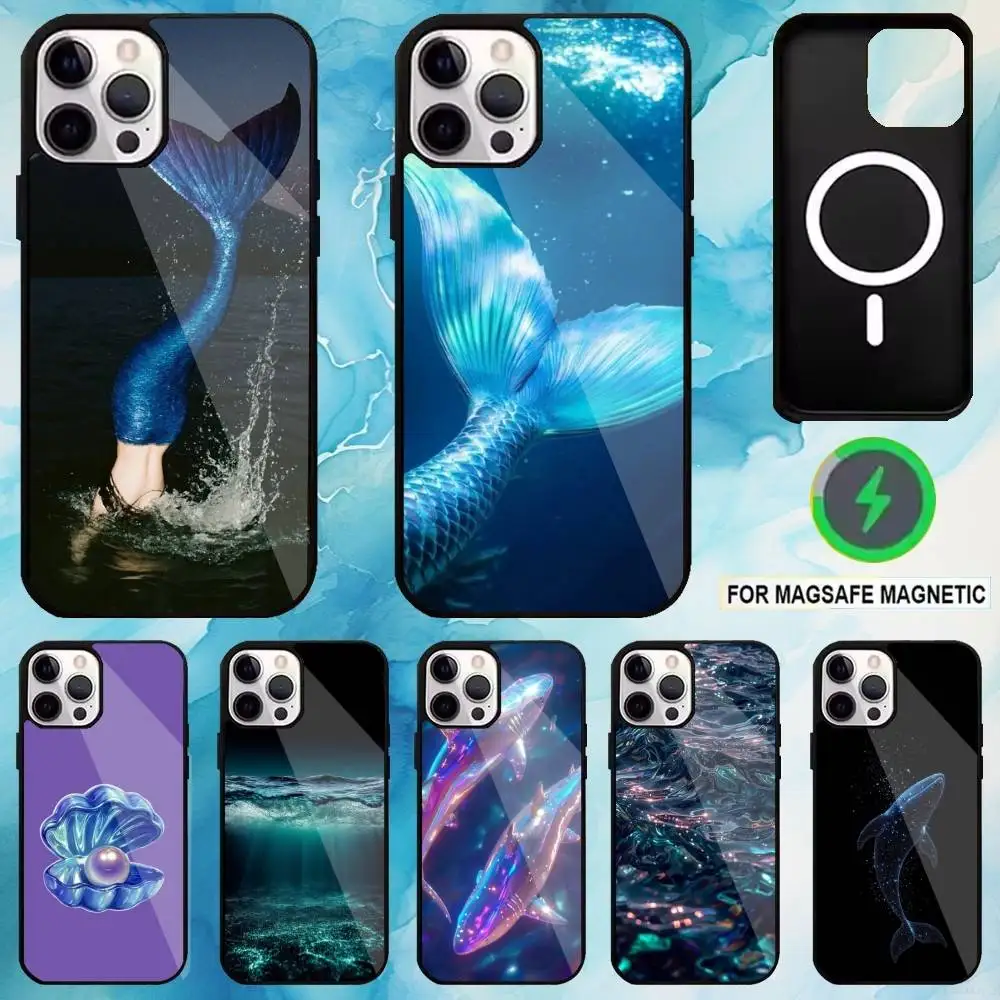 

Blue Mystery Phone Case For iPhone17,16,15,14,13,12,11 Plus,Pro Max Magnetic For Magsafe Wireless Charging