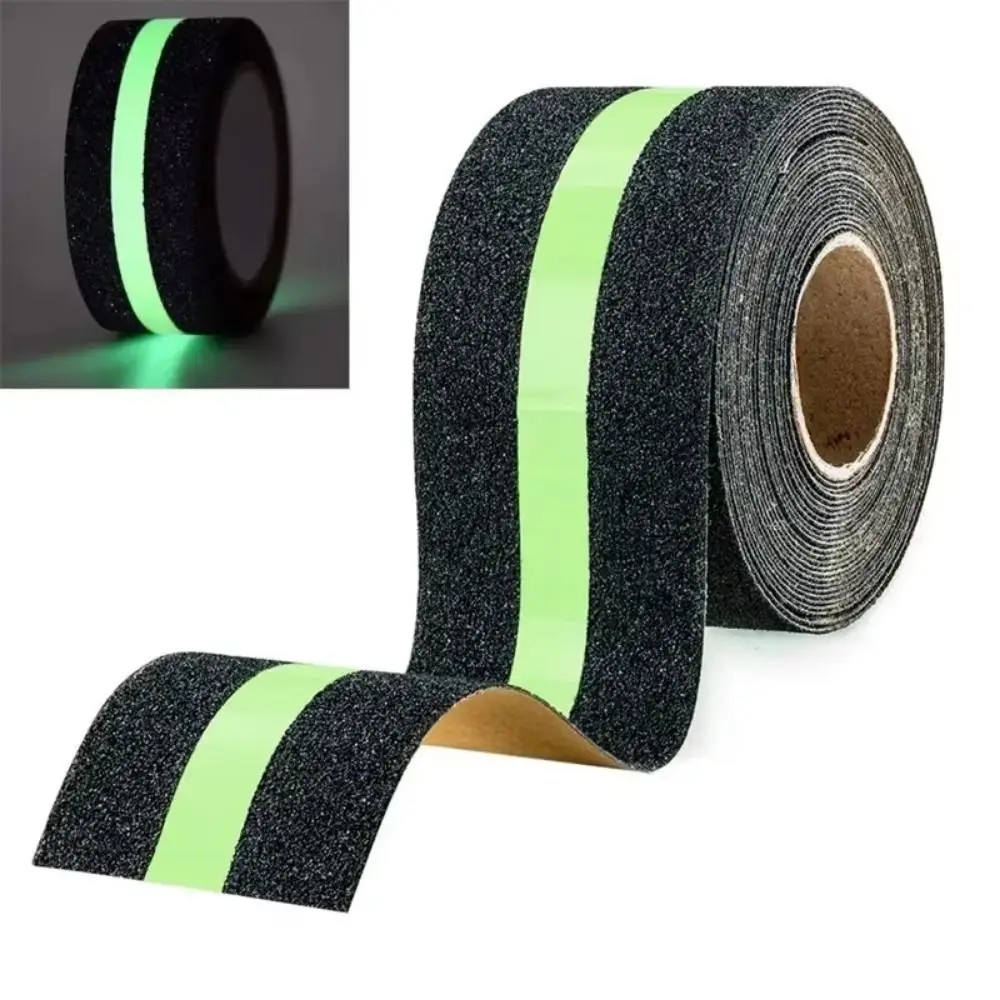 Glow in the Dark Anti Slip Tape Green Stripe Abrasive Surface Non Skid Safety Tape 5CM x 5M Self-adhesive Traction Tape
