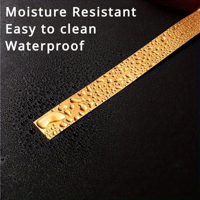 الشريط الذهبي سيراميك بلاط الأرضيات التماس ختم الشريط سقف الجص خط الجمال حافة خط ذاتية اللصق خزانة باب الخزانة #6