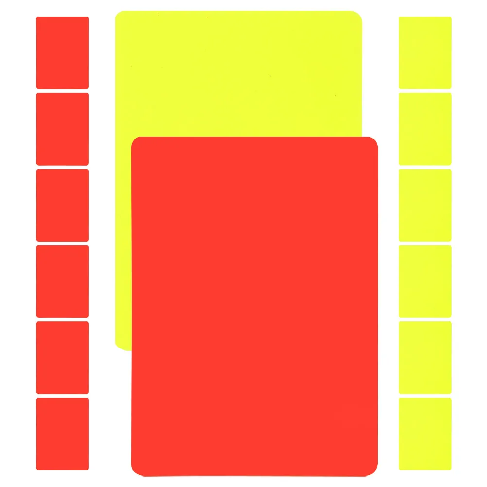 

14pcs Referee Red Yellow Cards PVC Bright Colors Professional Standard Soccer Game Accessories Football Match Equipment Sports