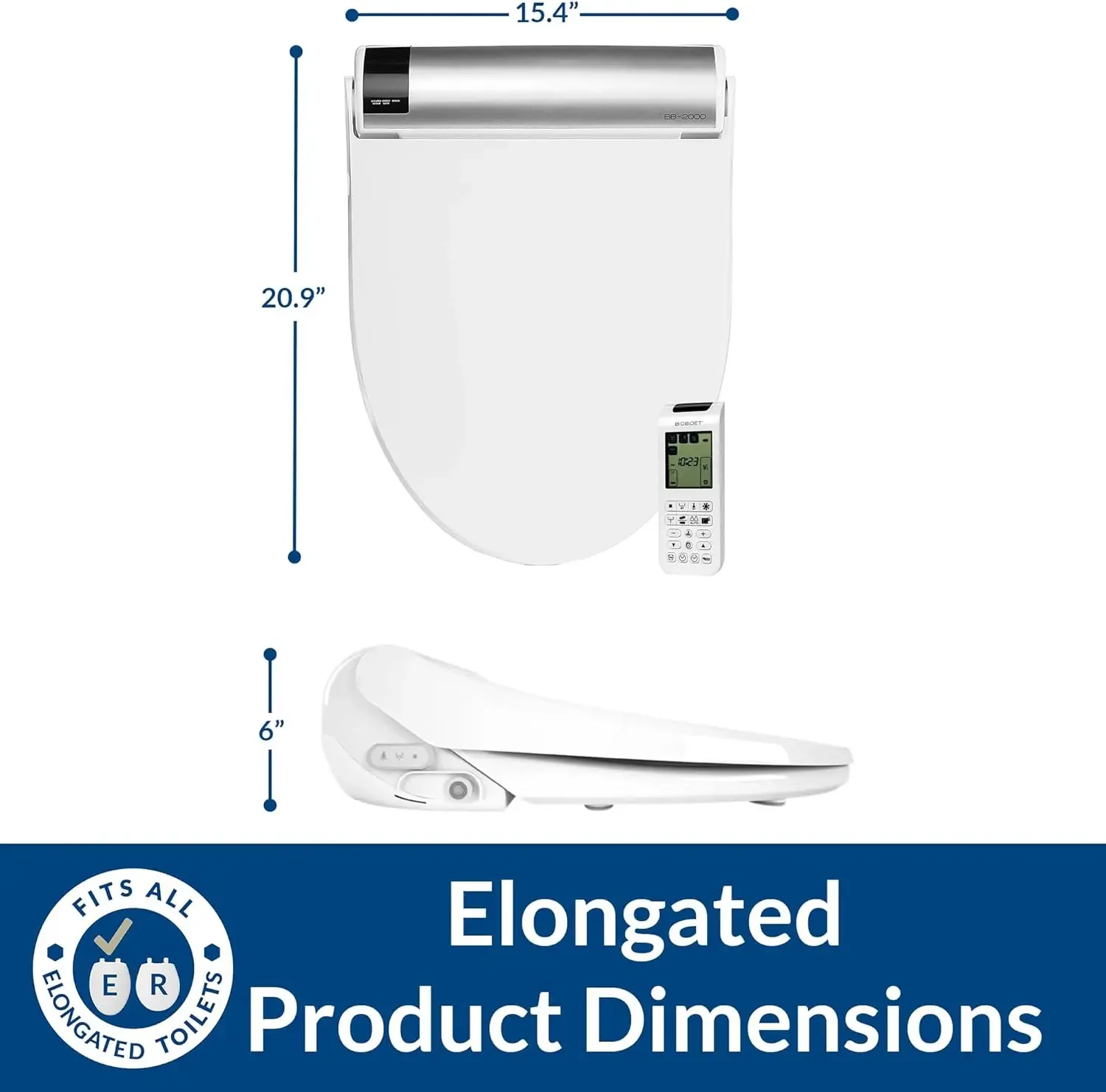 Electric Bidet Toilet Seat, Warm Water with Air Dryer, Heated Seat with Sensor and Slow Close Lid