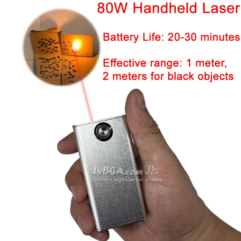 เครื่องกำจัดยุงและแมลงวันแบบมือถือ 80W ปรับแต่งได้ พร้อมรีโมทจุดไฟ ระยะการทำงาน 1-2 เมตร ใช้เลเซอร์ IPG ด้วยตัวเอง