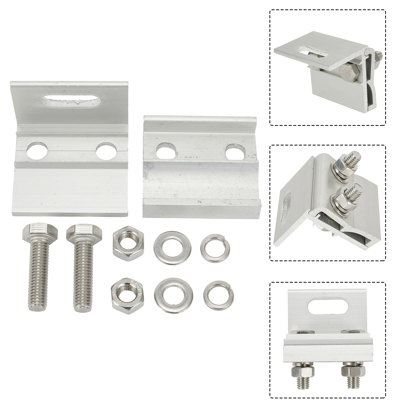 Metal Roof Compatible PV Solar Module Racking System with Diamond-Shaped Aluminum Alloy Standing Clamps and Rail Splices