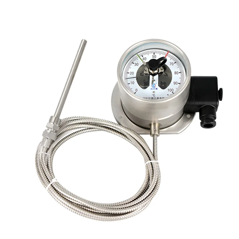 Stainless Steel Electric Contact Pressure Thermometer Corrosion Resistance Wide Measurement Range Temperature Instrument