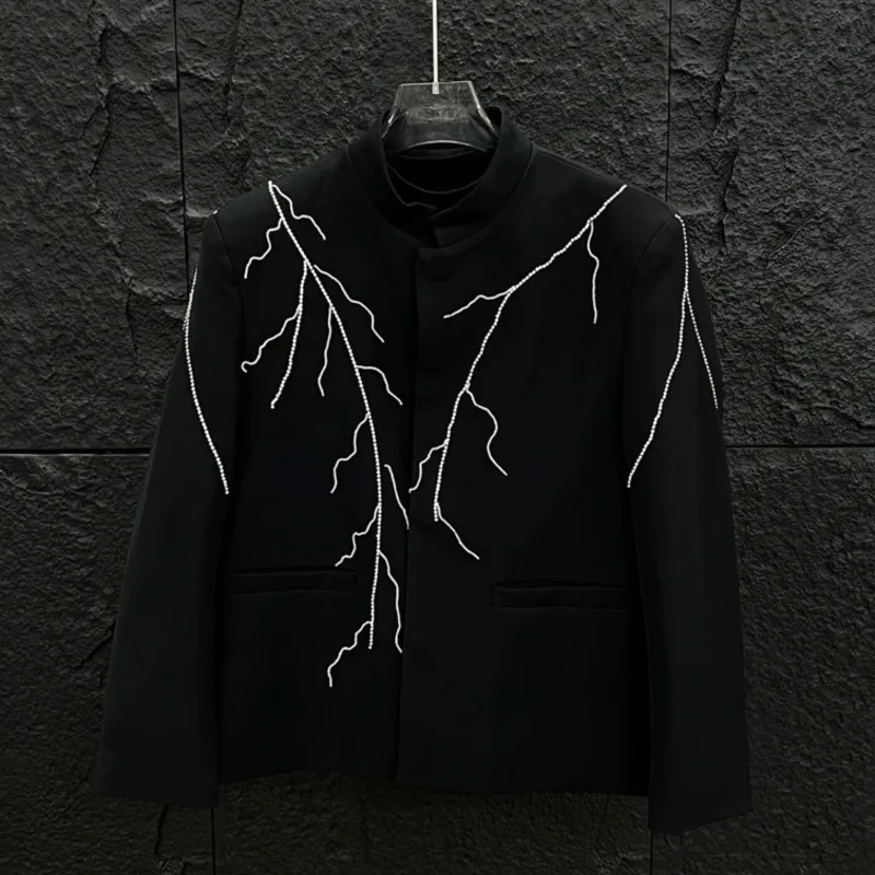 WVGA Primavera Autunno New Man Tide High Street China-Chic Colletto alla coreana Abito-Cappotto Design di nicchia Diamond Chic Blazer casual Ins W8616