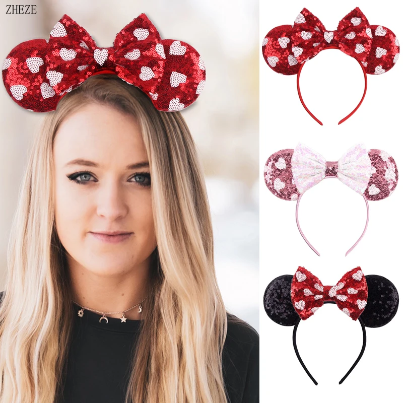 10Pcs/Lot Embroidery Love Mouse Ears Headband For Women 5