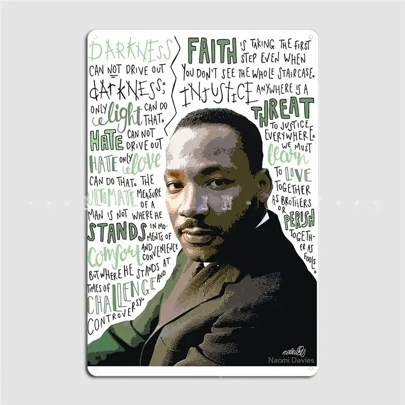 Martin Luther King Metal Sign Cinema Garage Mural Funny Plaques Tin Sign Posters