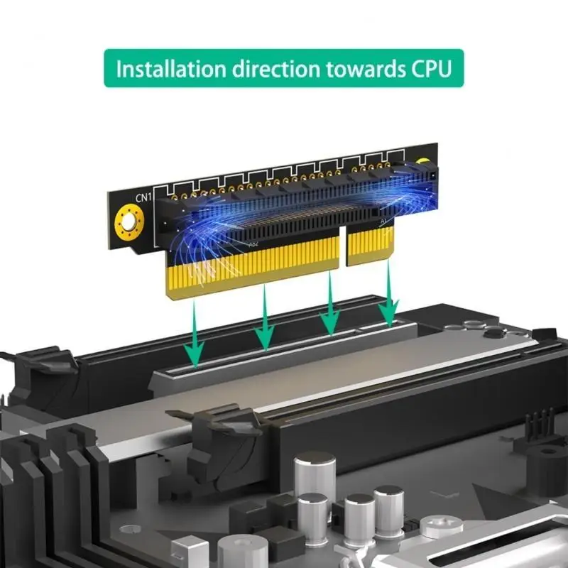 R53C PCIE 90 Degree Reverse Male to Female Risers Card Adapters Risers Board PCIE 8X to 8X Converters for 1U Servers