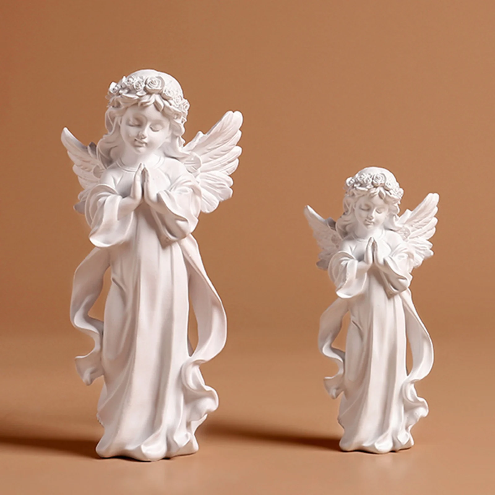 Resin Praying Angel Figurine Sculpture Home Decoration Handmade Tabletop Desktop Decoration Collection Birthday Gift