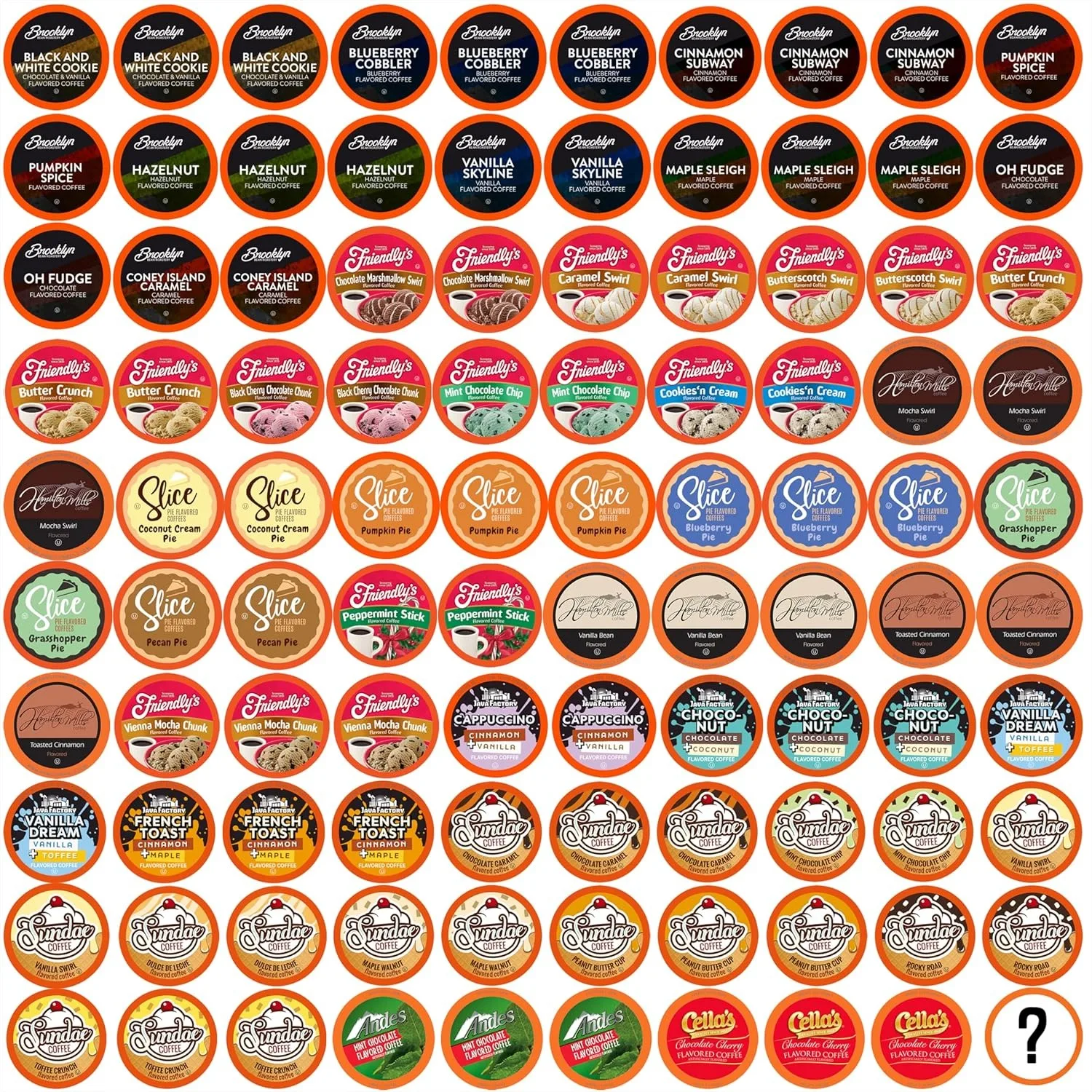 

Coffee Pods Compatible with K Cup Brewers Including 2.0, Assorted Flavored Sampler 100 Count