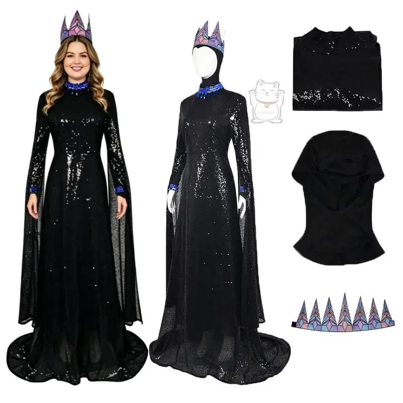 

Anime Evil Queen Snow Princess cosplay dress Easter fancy dress Halloween carnival dress headwear crown set hot selling