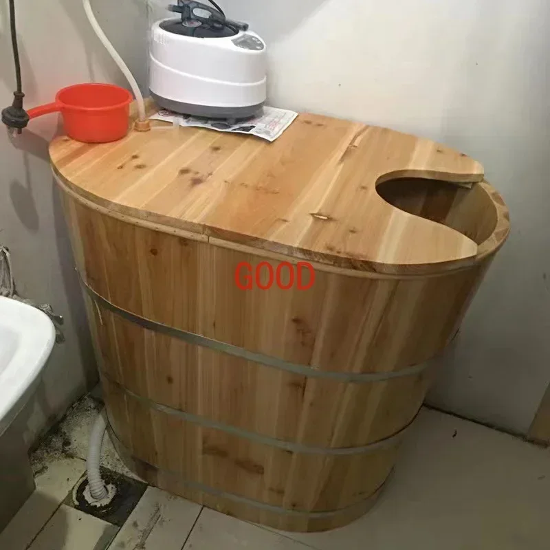 

Wooden Bath Bucket Small Household Full Body Adult Bath Bucket Heightening Children Adult Bath