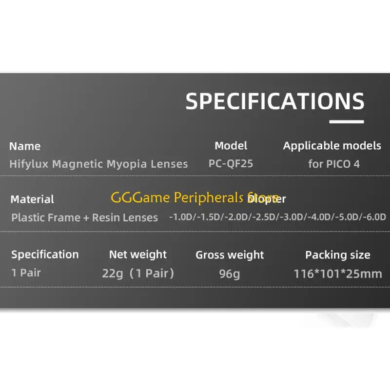 

U55B Professional Myopia Transparent Lens Insert Frame for Pico 4 Headset