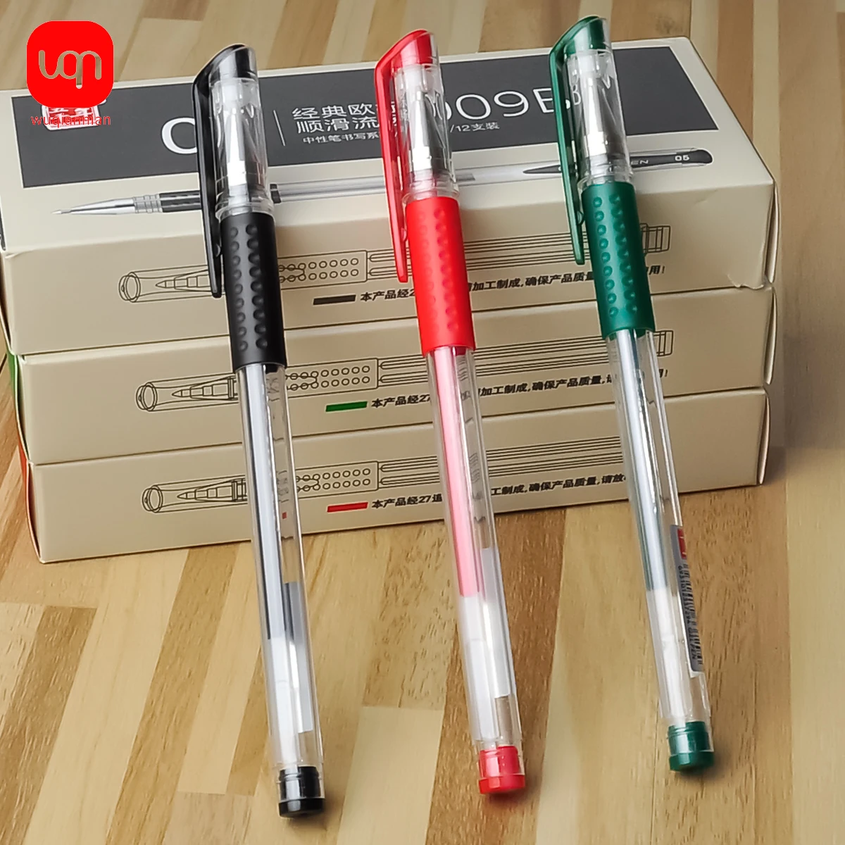 12 Pieces Triangular Gel Pen Set School Supplies Black Blue Red Ink Color 0.5mm Ballpoint Pen Student School Office Stationery