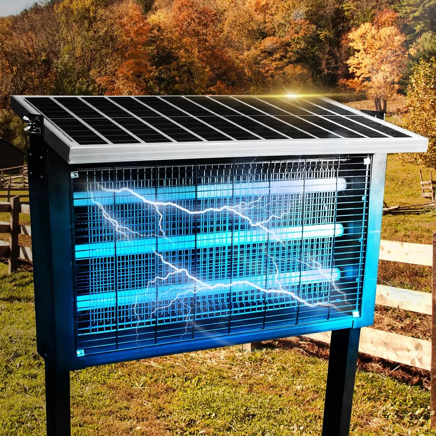 JOYINLED Powerful Super Large Solar Bug Zapper Rechargeable Solar Mosquito Killer Lamp Outdoor Patio Garden Backyard RV Camping