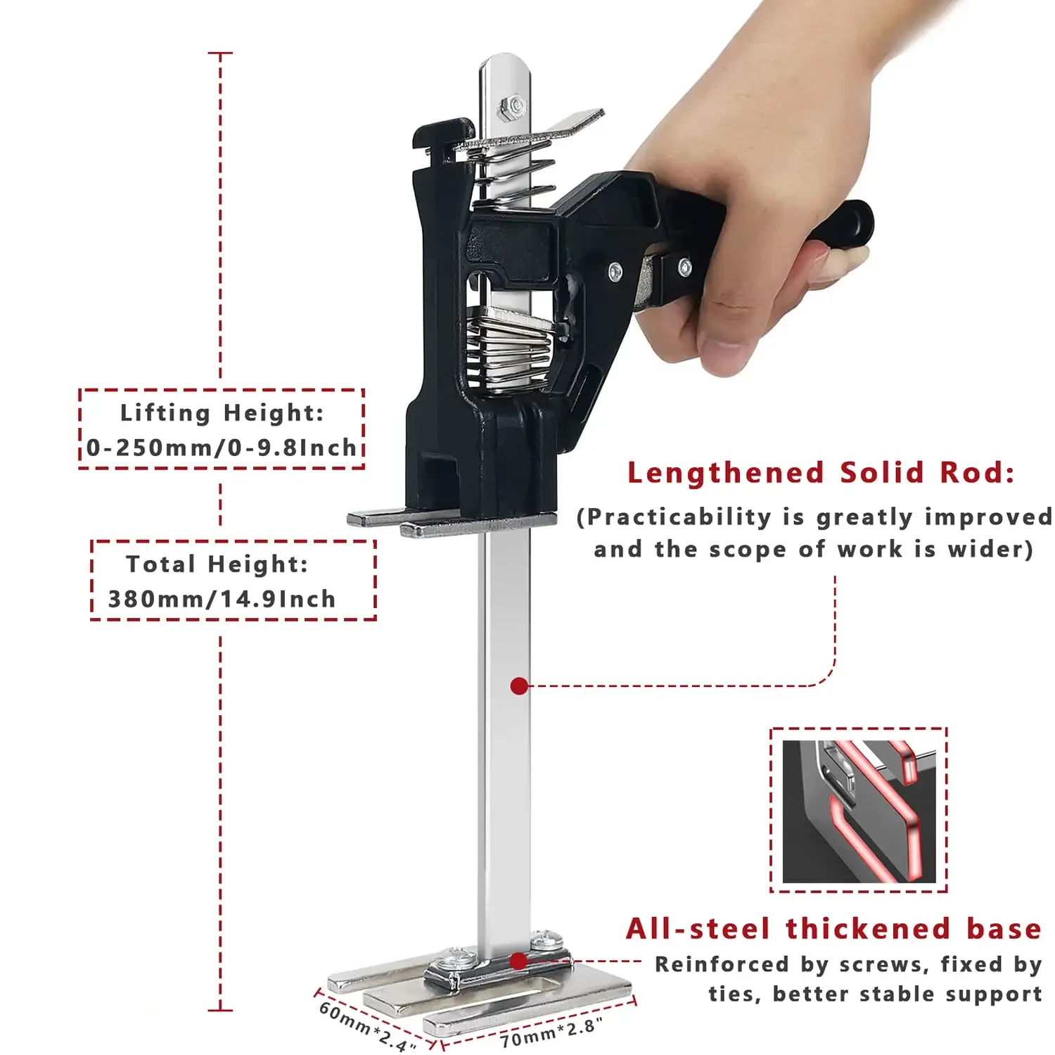 Labor Saving Arm Hand Lifting Jack Tool with Storage Bag Furniture Lifter Effort Elevator Height Adjuster Anti Slip Elevator