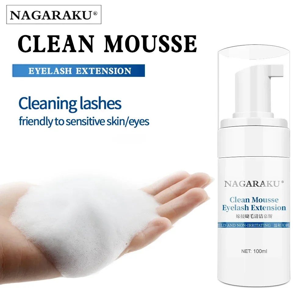 NAGARAKU Eyelash Extension Cleansing Mousse Shampoo Foam Pro Eyelashes Cleaner Bubble Non-irritation Gentle Fast Clean