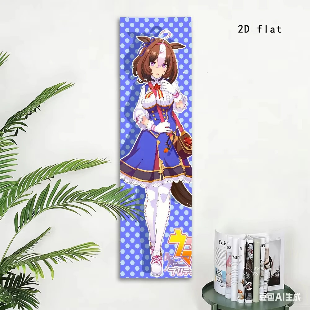 Tapiz Uma Musume Pretty Derby Meisho Doto, Long Vertical Tapestry with Spotted Blue Horse Design, Otaku Bedroom Decoration