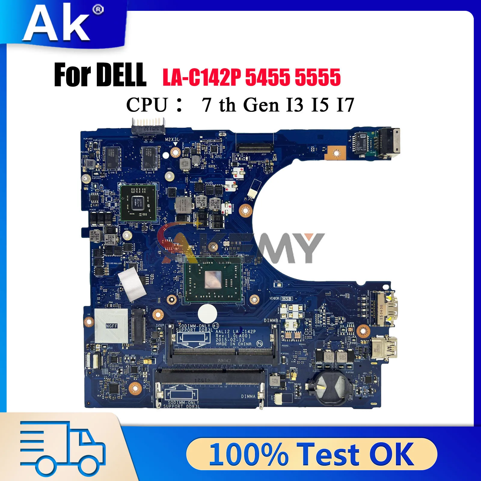 

AAL12 LA-C142P Mainboard For Dell Inspiron 5455 5555 5755 with HDMI CN-01N0C6 CN-0VJRMW 216-0867020 100% Fully Tested