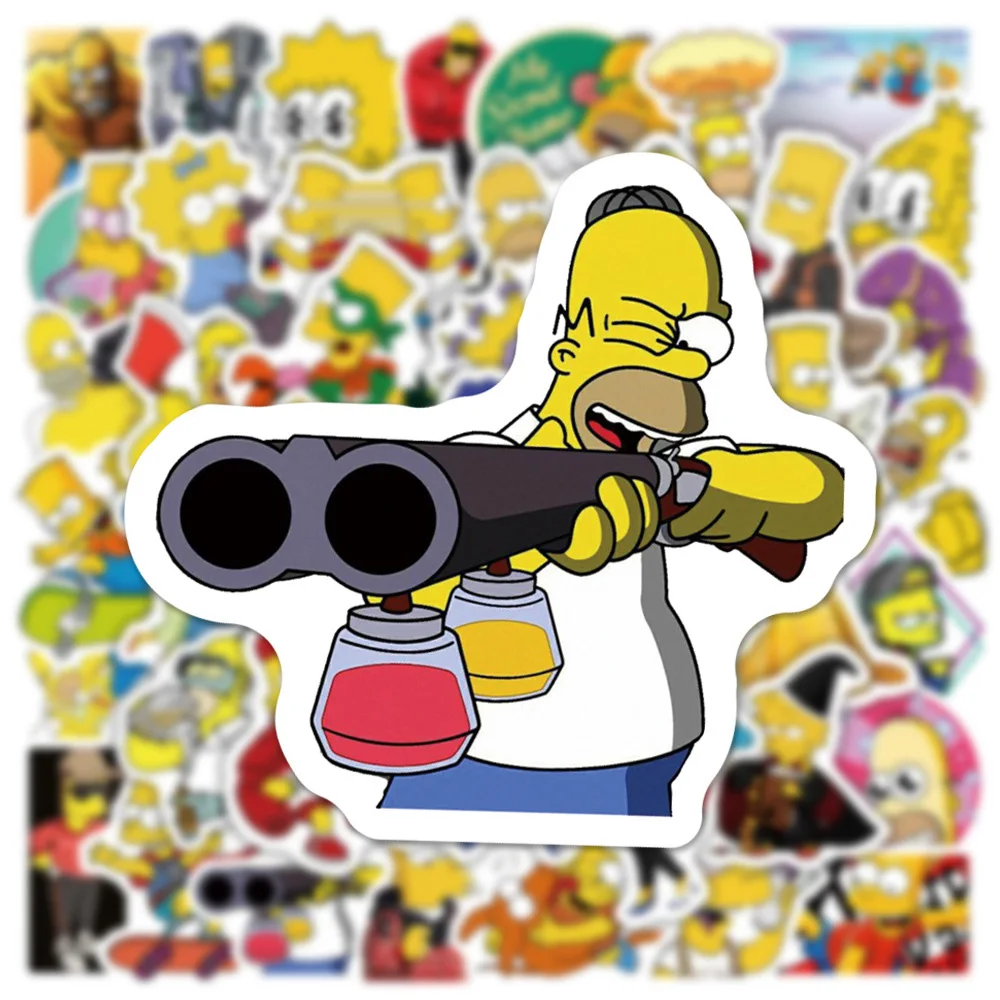 10/30/50PCS Disney The Simpsons Stickers Funny Cartoon Decals DIY Phone Motorcycle Laptop Luggage Bike Graffiti Kids Sticker Toy