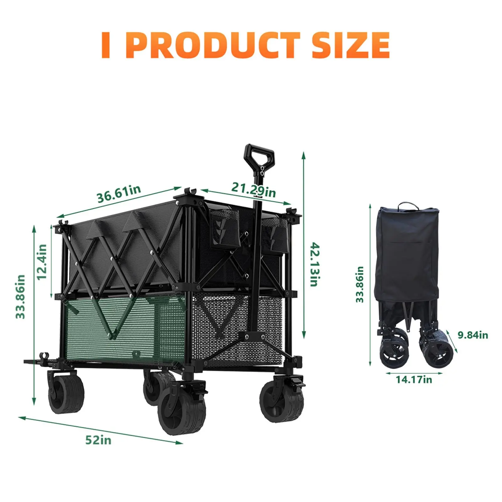400L Large Capacity Folding Double Decker Wagon, 54