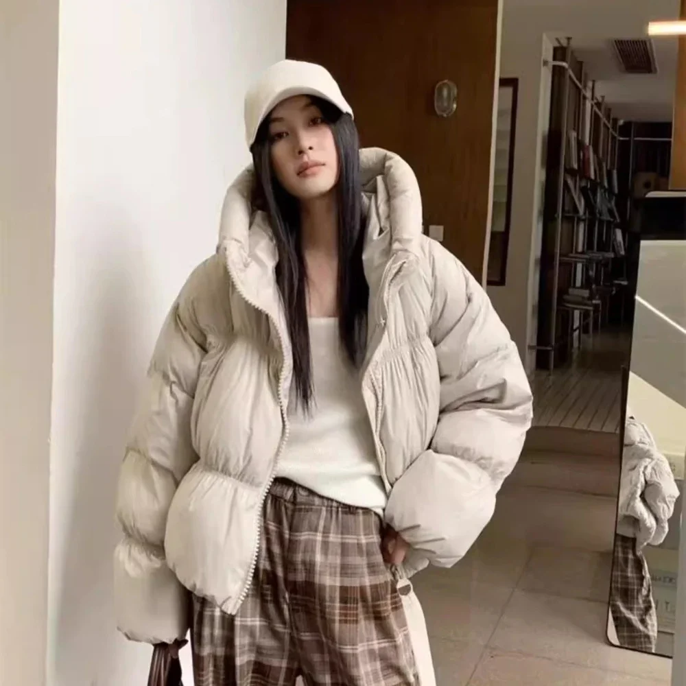

Women Thicken Warm Winter Jacket Fashion New 2025 Autumn Winter Short Puffer Coat Stand Collar Women Clothing Female Down Jacket