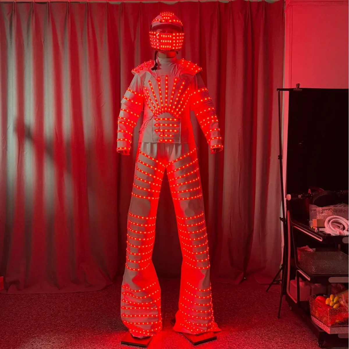 

Halloween performance costume luminous armor stilt bar nightclub wine production LED colorful doll