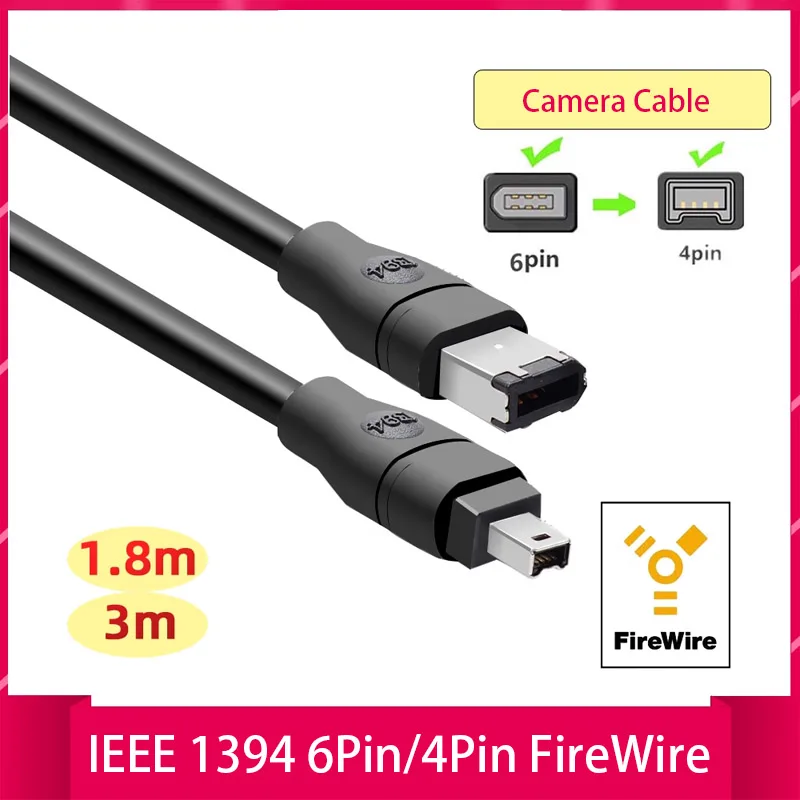 IEEE1394 Firewire Firewire, Câmera Digital, Câmera, Equipamento Médico, Linha de Conexão, 6Pin, 4Pin, 6Pin