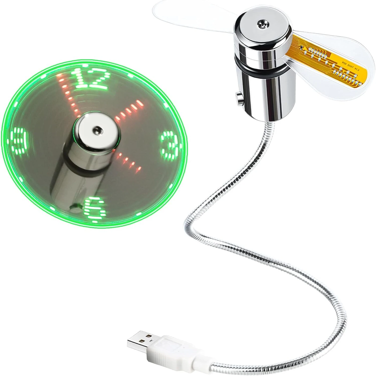 พัดลมนาฬิกา LED USB พร้อมจอแสดงผลแบบเรียลไทม์, ถุงน่องสุดเท่สําหรับคริสต์มาส, อุปกรณ์ไฮเทคสําหรับผู้ชาย, รวมรับประกัน 1 ปี