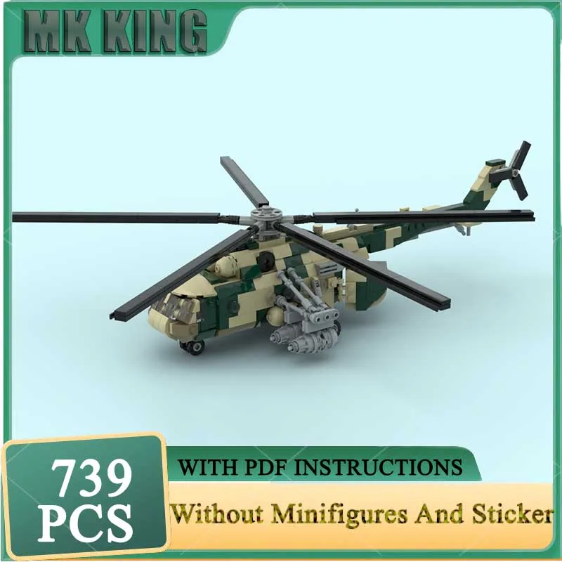 

Aerial Fighter Model Moc Building Blocks Mi 8-T/AMT 1:45 Scale Model Bricks DIY Assembly Construstion Holiday Set Toys Gifts