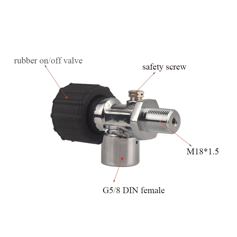 PCP Cylinder Filling Valve Air Fill Station M18x1.5 Male G5/8 Female Thread 30MPA/300BAR/4500PSI