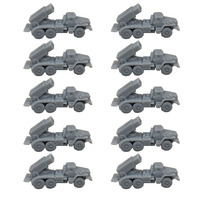 10PCS BM21 Hail Rocket Launch Vehicle 1/350 1/700 Resin Model Rocket Artillery Launcher Tank Model for DIY Hobby Toys
