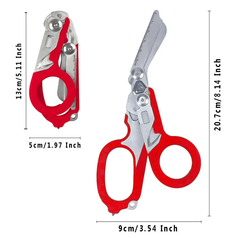 1Pc Multifunction Stainless Steel Scissors Raptors Folding Scissors Portable Emergency Scissor Outdoor Wilderness Survival Tools