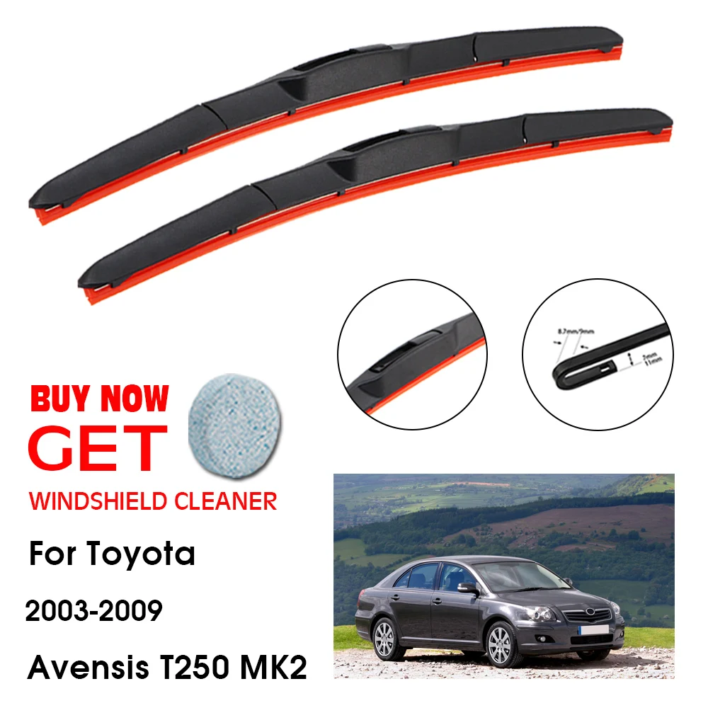 

Car For Toyota Avensis T250 MK2 24"+16" 2003-2009 Front Window Washer Windscreen Windshield Silica Gel Wiper Blades Accessories