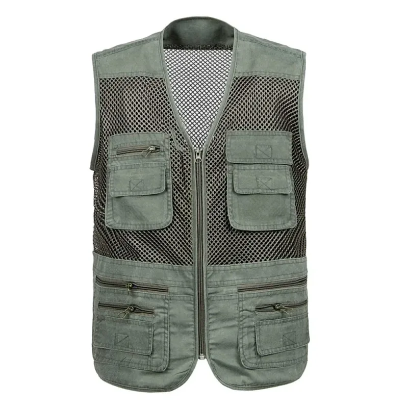 

Mesh Quick-Drying Vests Male with Many Pockets Mens Breathable Multi-pocket Fishing Vest Work Sleeveless Jacket