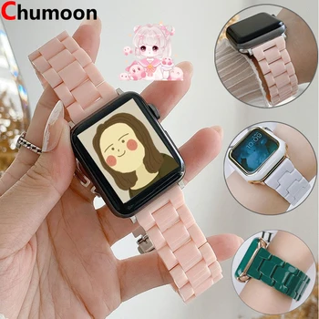 Elma için şeker renk reçine kayış izle Ultra 2 49mm 45 41 42 44 40 mm Macaron bilek bilezik kemer kordonlu saat aksesuarları değiştirin