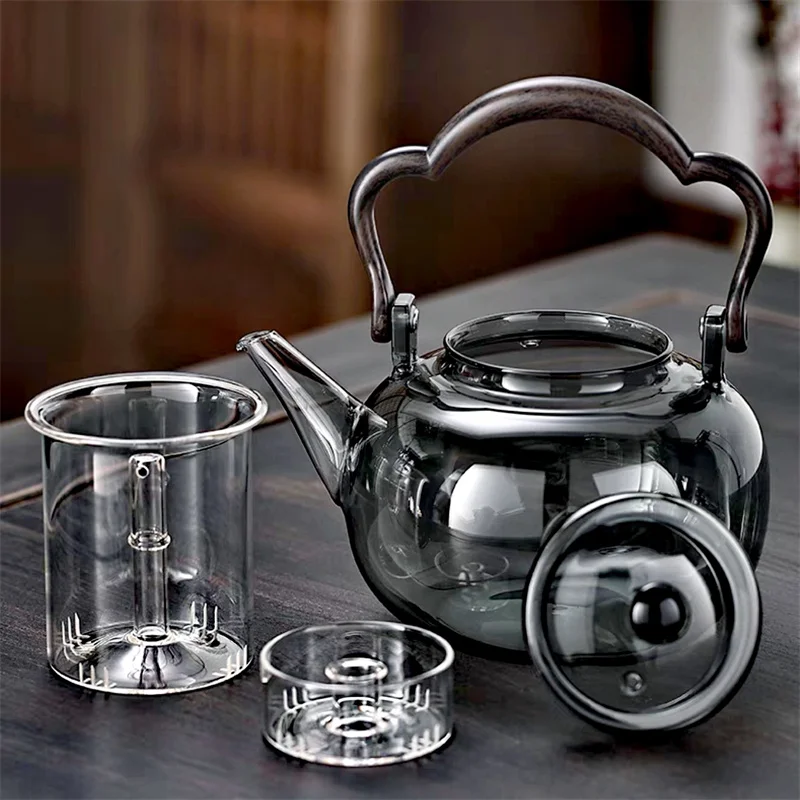 1000ml Glass Tea Kettle with Tea Diffuser Home Tea Set Electric Ceramic Stove Tea Cooker Teapot Kung Fu Tea Maker Tea Set