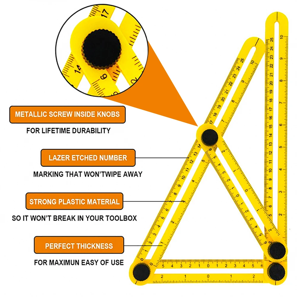 전문 템플릿 도구 각도 눈금자 측정 각도기 활동 4 중 눈금자, 미터법 인치 스케일 측정 도구