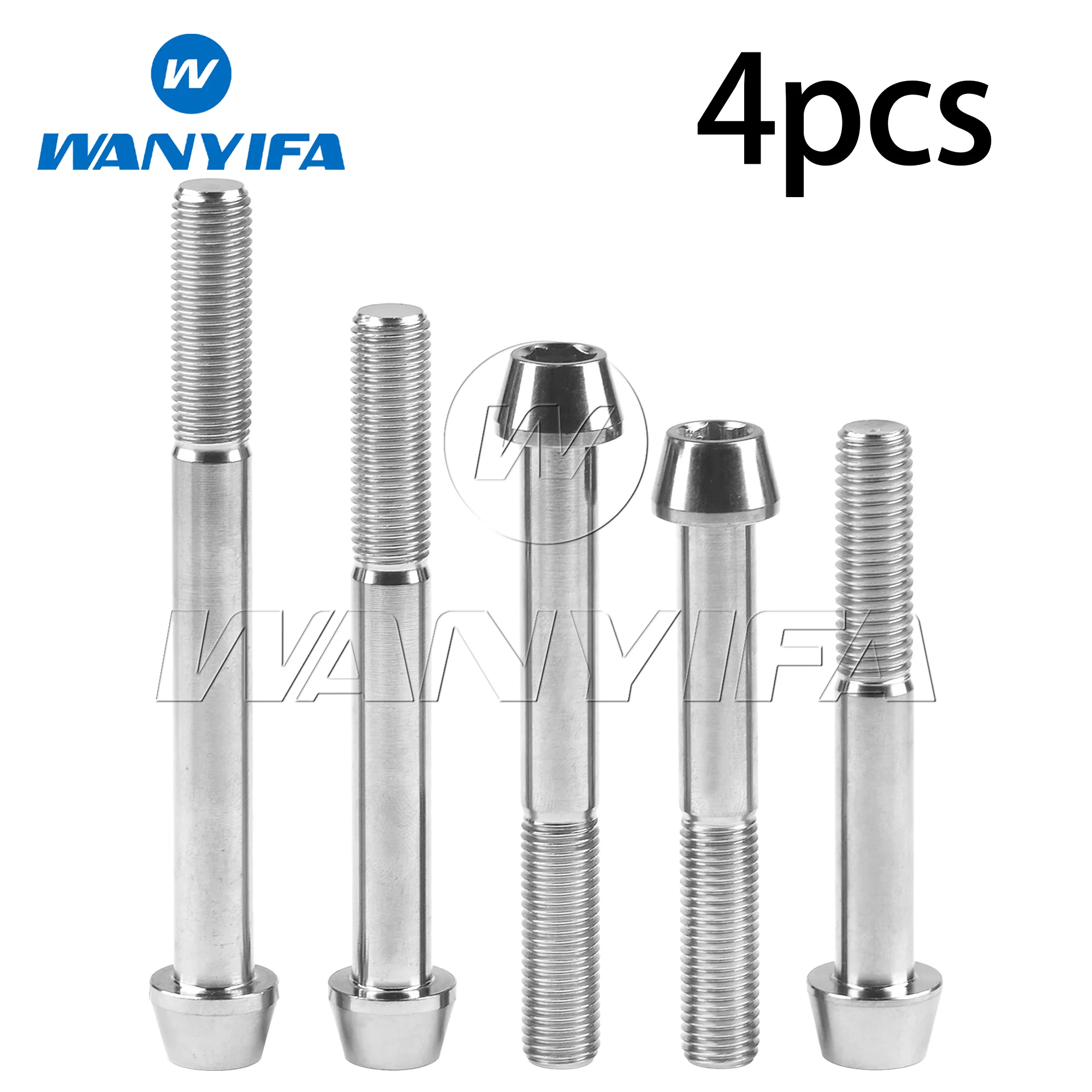 Wanyifa Titanium Bolt M10x70 80 85 100mm 1.25/1.5mm Pitch Allen Key Head Screw for Motorcycle Caliper Modification 4pcs