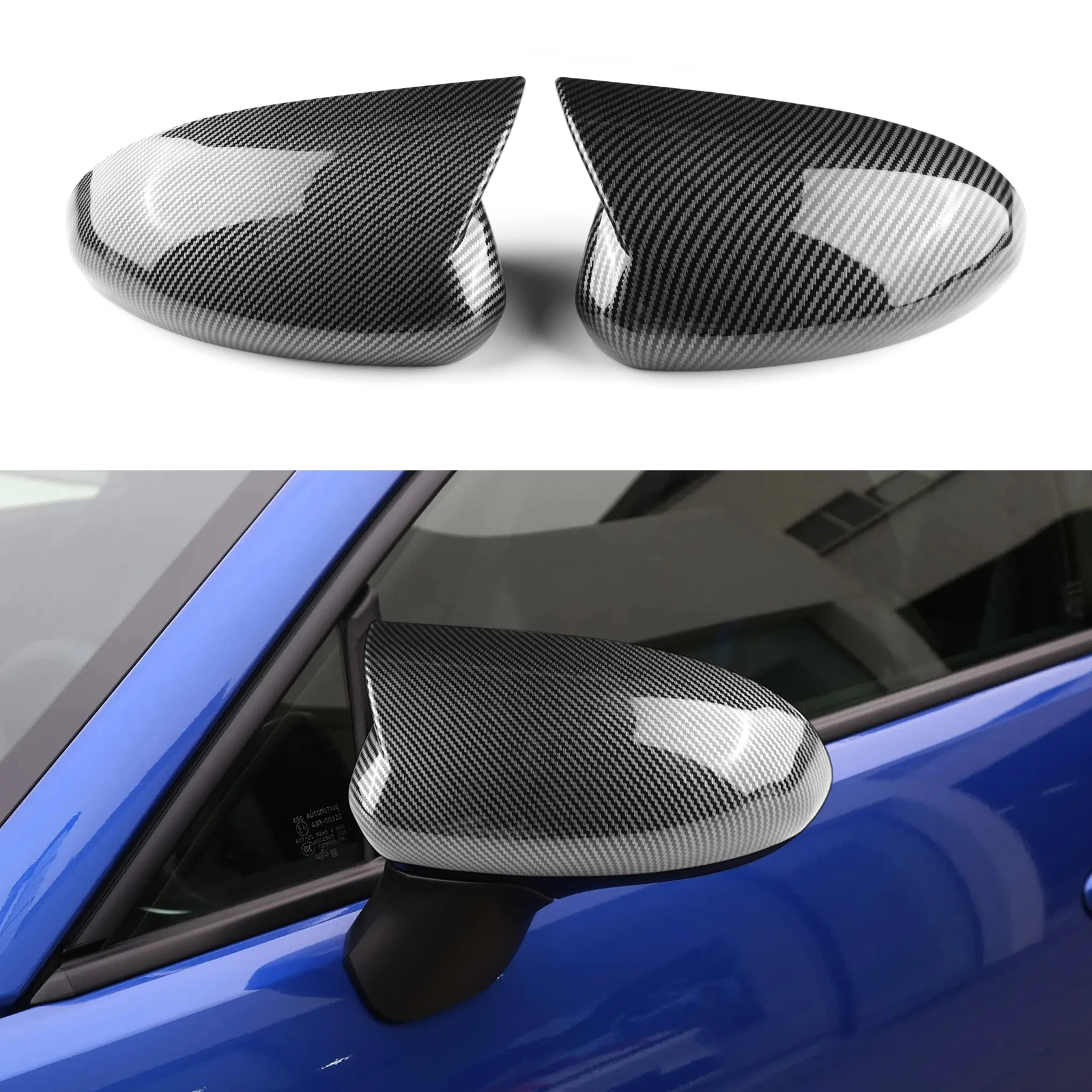 Rearview Mirror Cover For Subaru BRZ Toyota GR86 2021 2022 2023 2024 Carbon Fiber ABS Style Glossy Black Rear View Mirror Cap